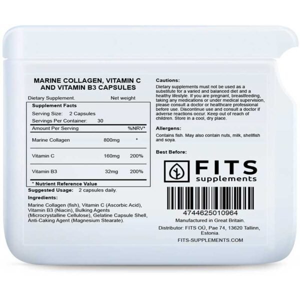 4744625010964-Fits-Marine-Collagen-Vitamin-C-and-Vitamin-B3-60-capsules-1.jpg Fits – Marine Collagen, Vitamin C & Vitamin B3 60 capsules