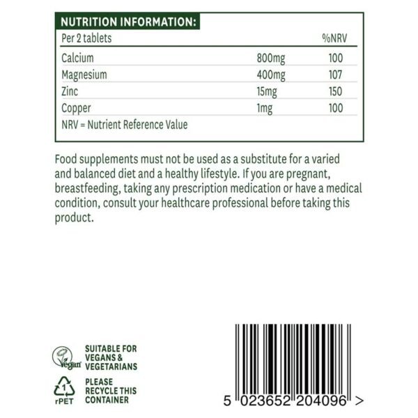 Natures Aid – Calcium, Magnesium & Zinc 90 tablets