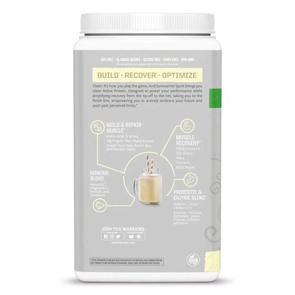 SunWarrior – Organic Active Protein (1 kg) – Vanilla