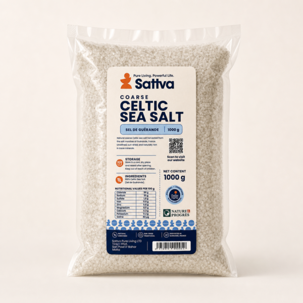 Sattva Raw Organic Celtic Sea Salt 1kg