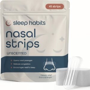 SleepHabits – Nasal Strips for Breathing & Sleep – 45 Pack (Unscented)