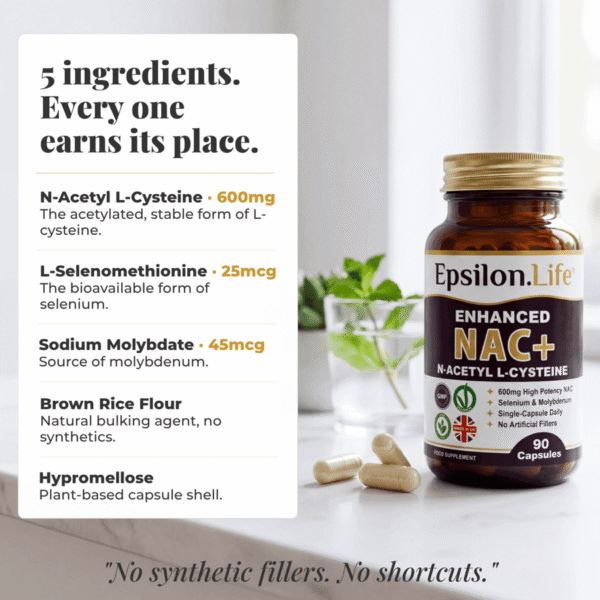 Epsilon.Life vegan NAC clean label – five ingredients
