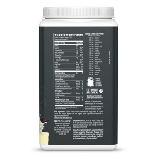 SunWarrior Organic Active Protein 1 kg Vanilla SunWarrior Organic Active Protein 1 kg Vanilla